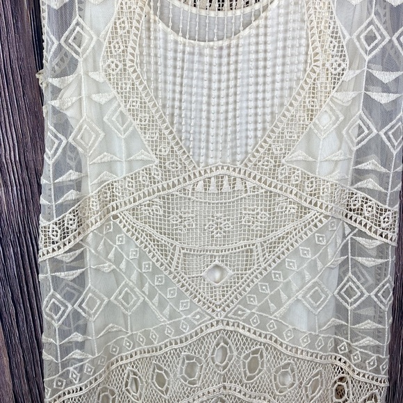 Beautiful Ella Moss Cream Colored Crochet  Dress - Size M/L - Picture 8 of 13